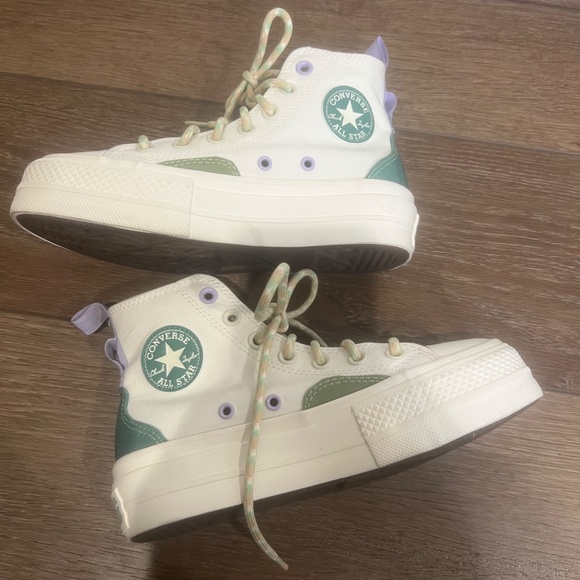 Converse Chuck Taylor All Star Lift Platform Colorblock Overlay Sz 5 Womens - Picture 5 of 9